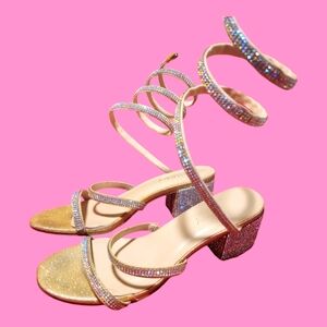 Delicacy Glittering Gold and Silver Heels